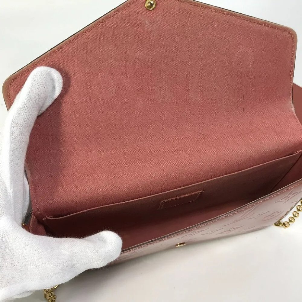 Auth LOUIS VUITTON M62767 MonogramVernis Pochette-Felicie Chain Long Wallet - Picture 12 of 16